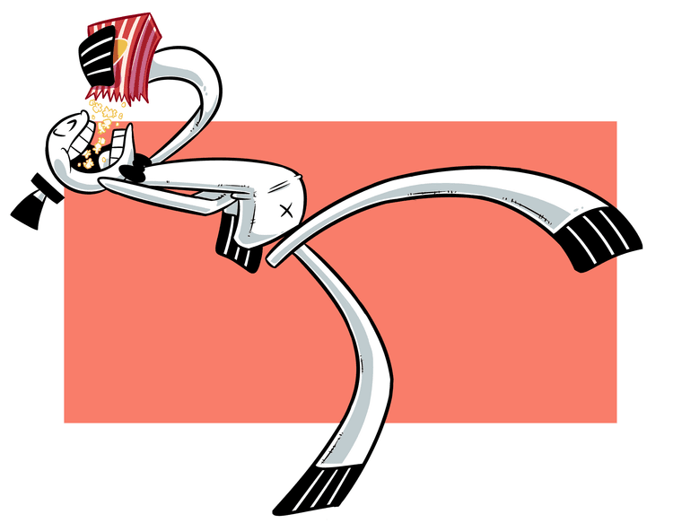 Kaulahuivi Eating Popcorn