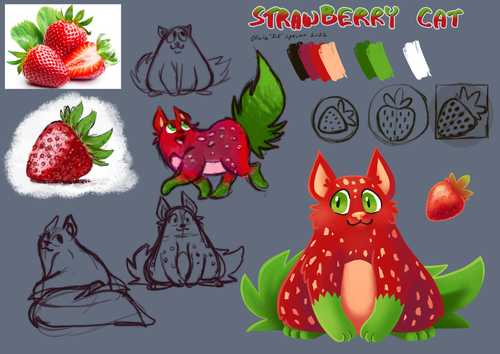 Strawberry Cat Concept Art